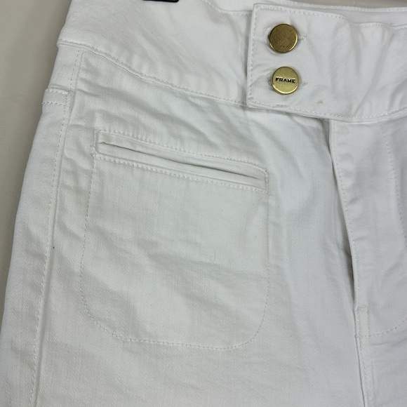 Frame Denim White Le Hardy Crop Flare Jeans 25 - Picture 5 of 10